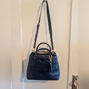 Guess Ellery Girlfriend Dark Blue Quilted Shoulder Bag
